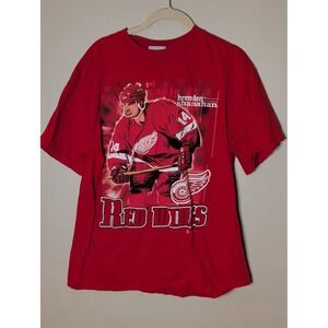 Vintage Brendan Shanahan Detroit Red Wings T-Shirt‎ Joy Athletic Red Mens Large